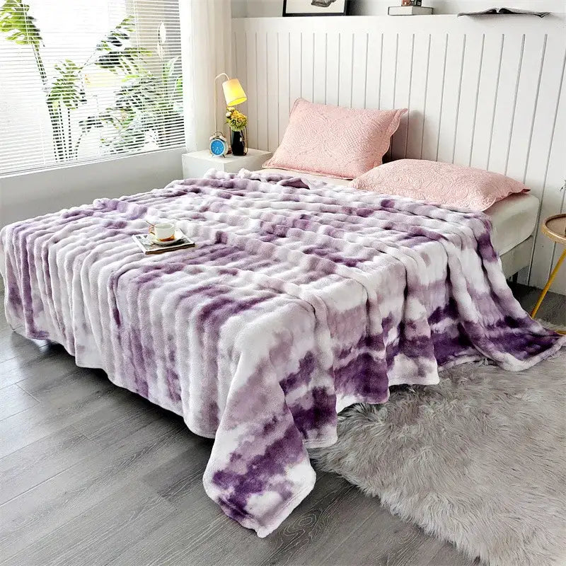 Gray Fleece Throw Blanket