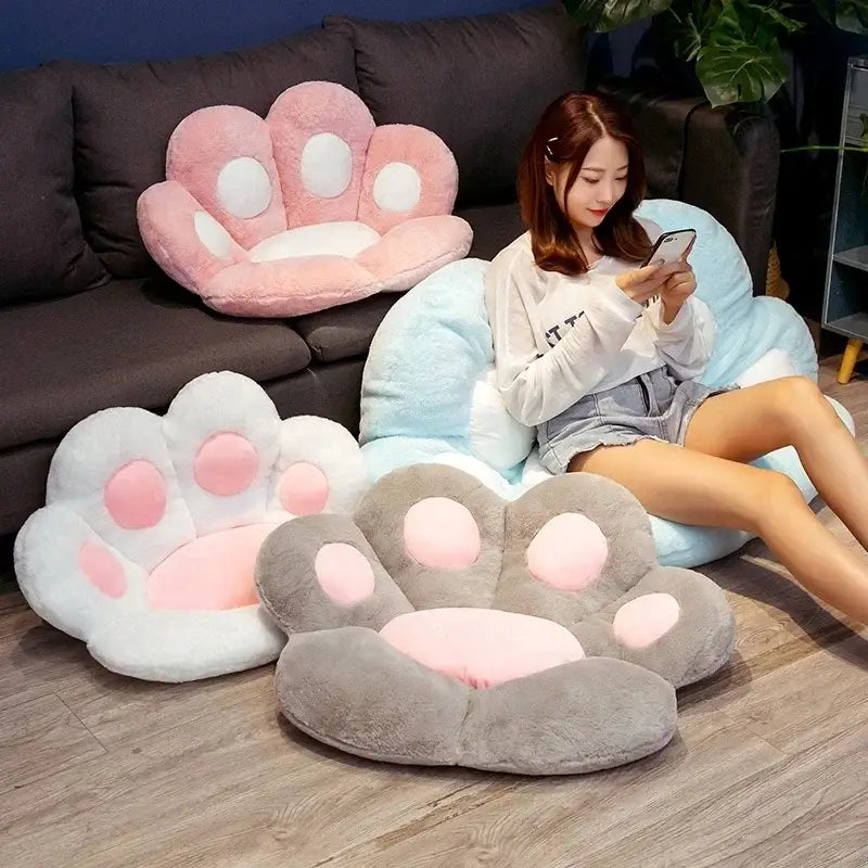 Gray Pink Cat Cushion