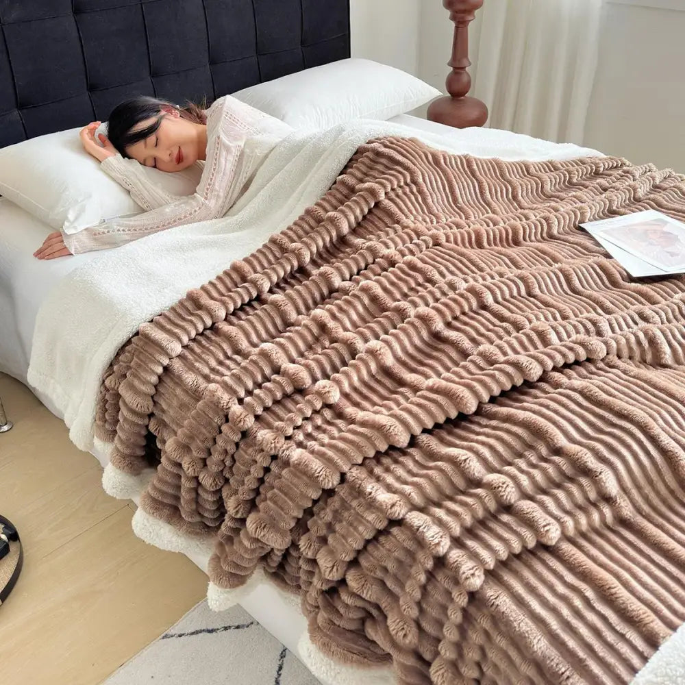 Gray Sherpa Wool Blanket