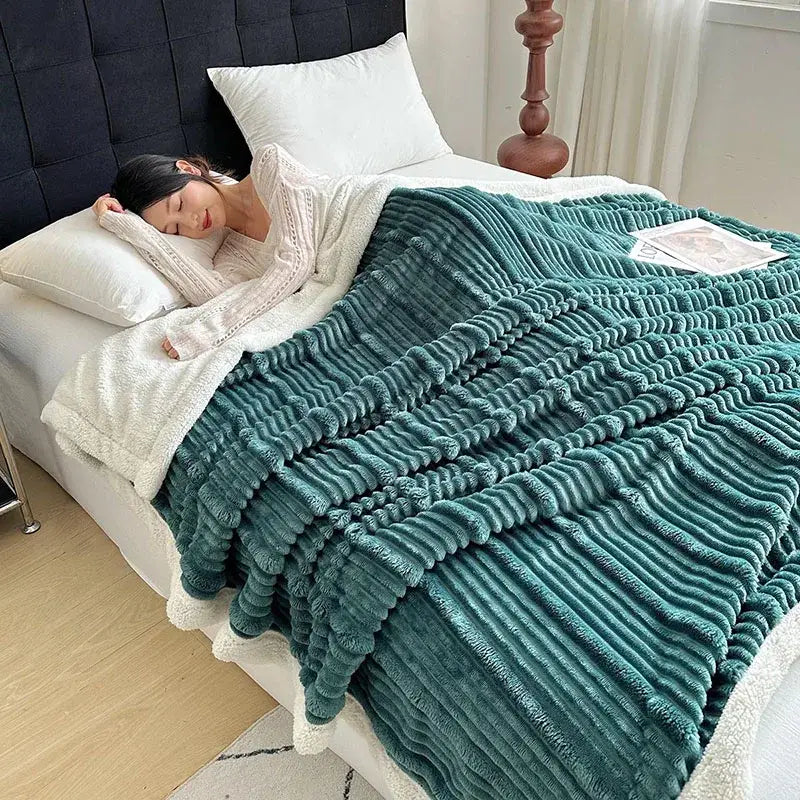 Gray Sherpa Wool Blanket