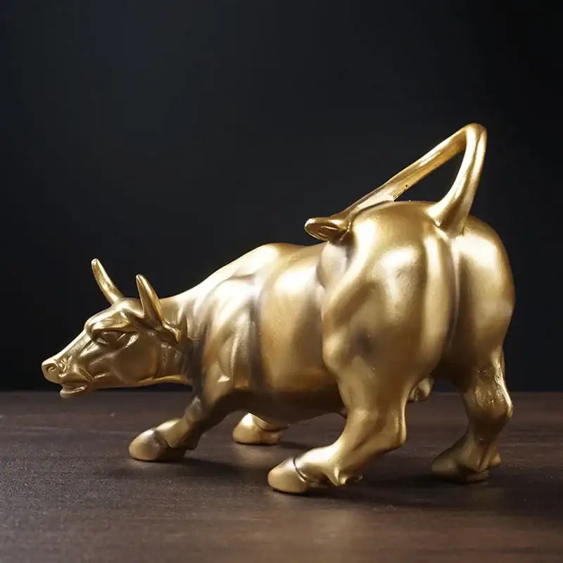 Gold Wall Bull Statue