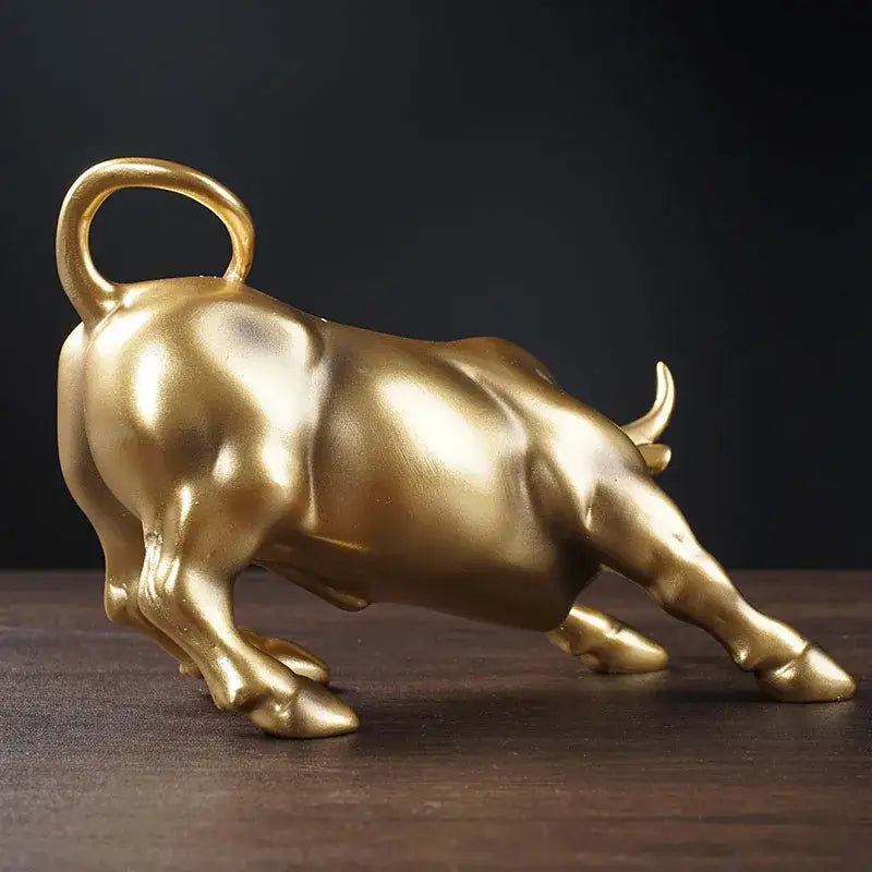 Gold Wall Bull Statue