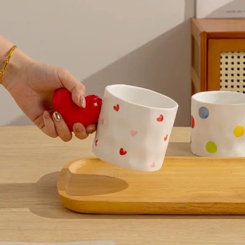 White Heart Ceramic Mug