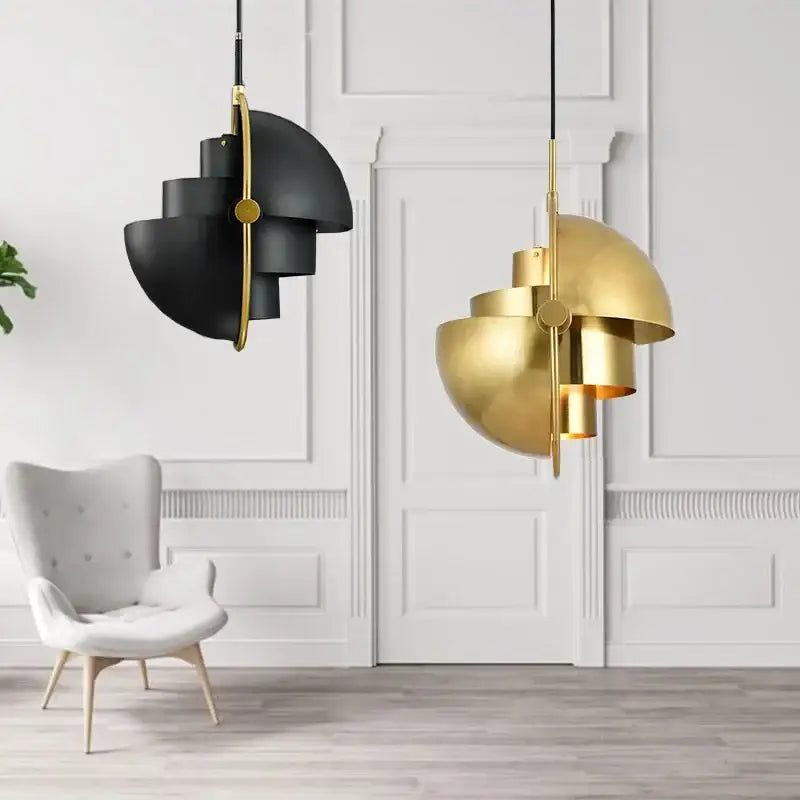 Black Gold Iron Pendant Post-Modern Dia38cm