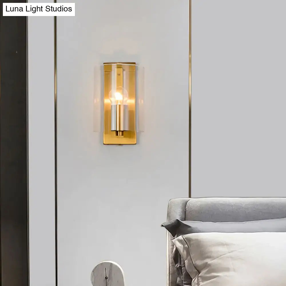 Brass Clear Glass Sconce