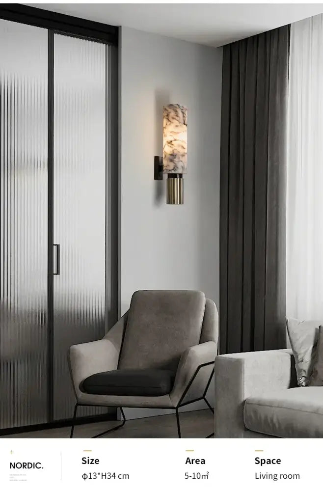 Brass Alabaster Wall Lamp