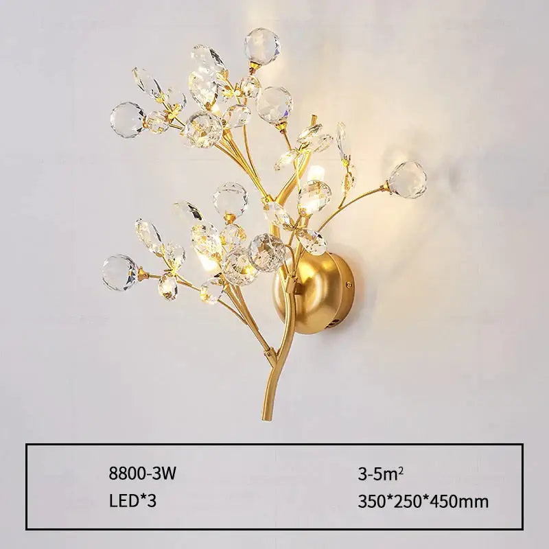 Gold Crystal Branch Sconce