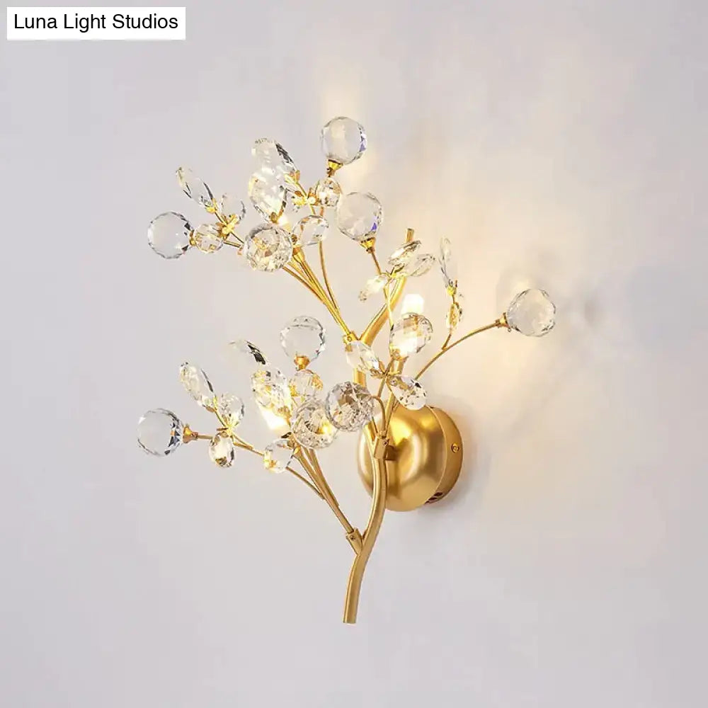 Gold Crystal Branch Sconce