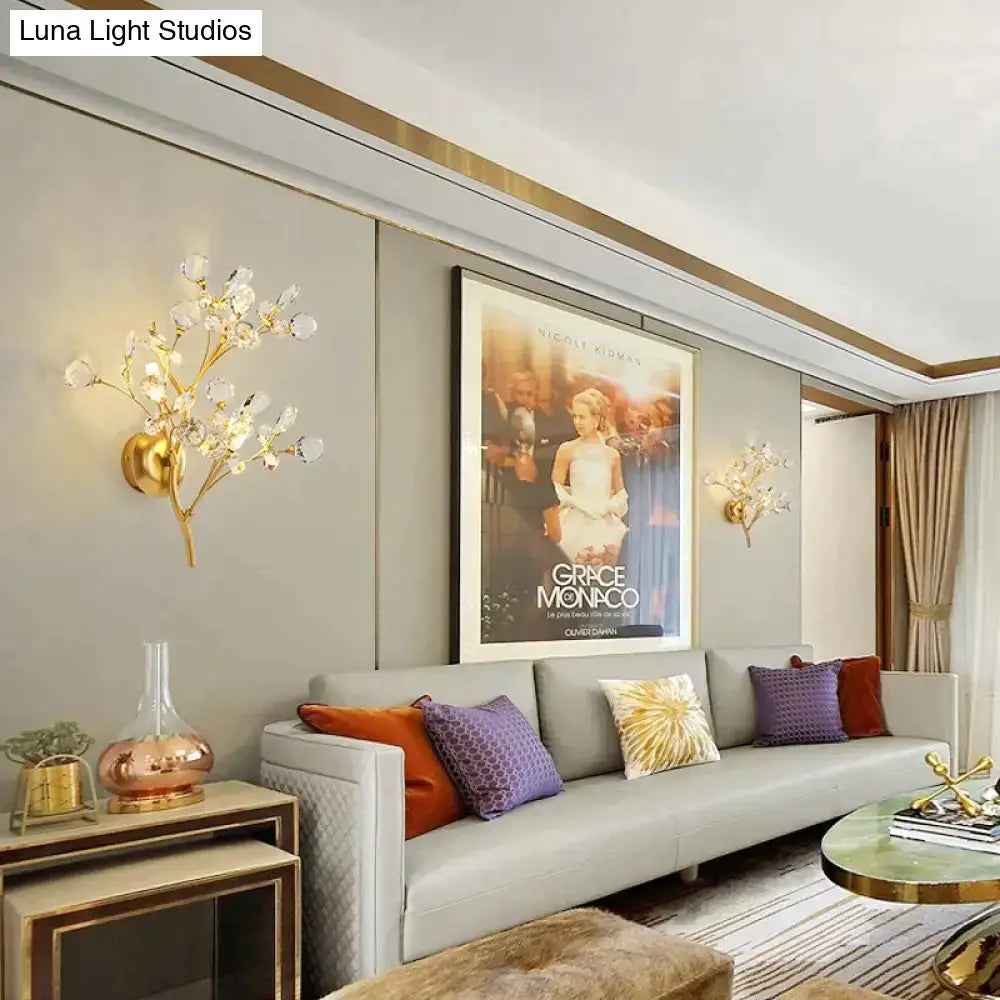 Gold Crystal Branch Sconce