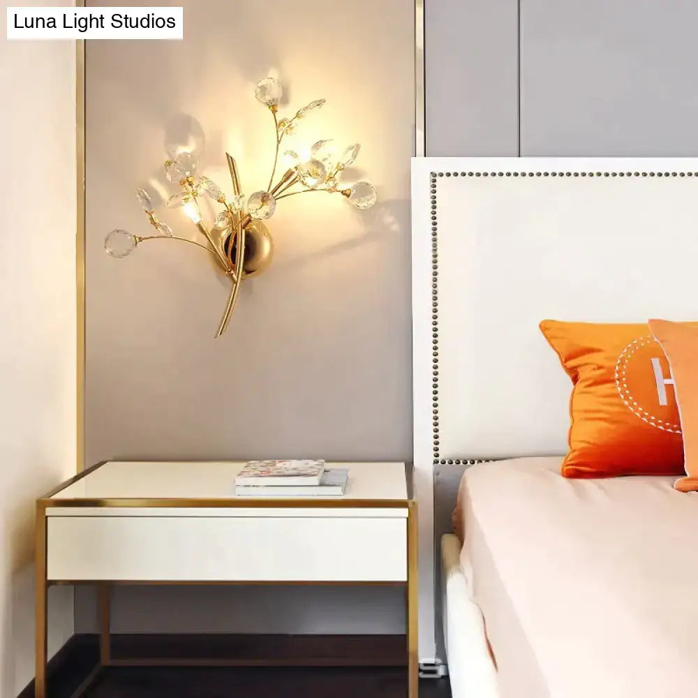 Gold Crystal Branch Sconce