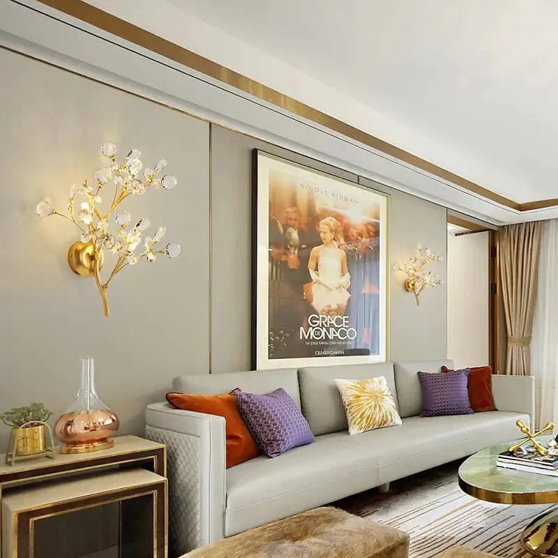 Gold Crystal Branch Sconce