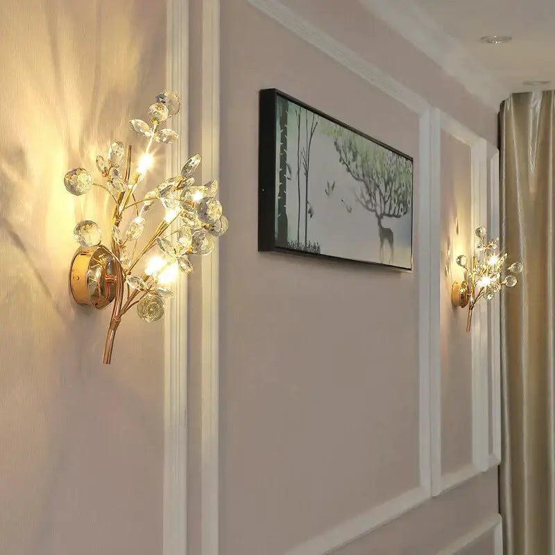 Gold Crystal Branch Sconce