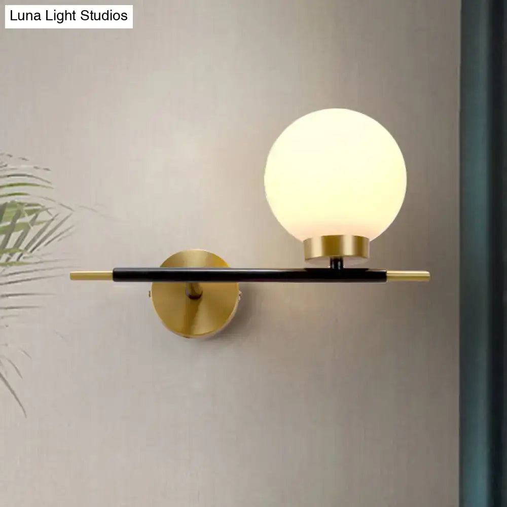 White Brass Sphere Sconce