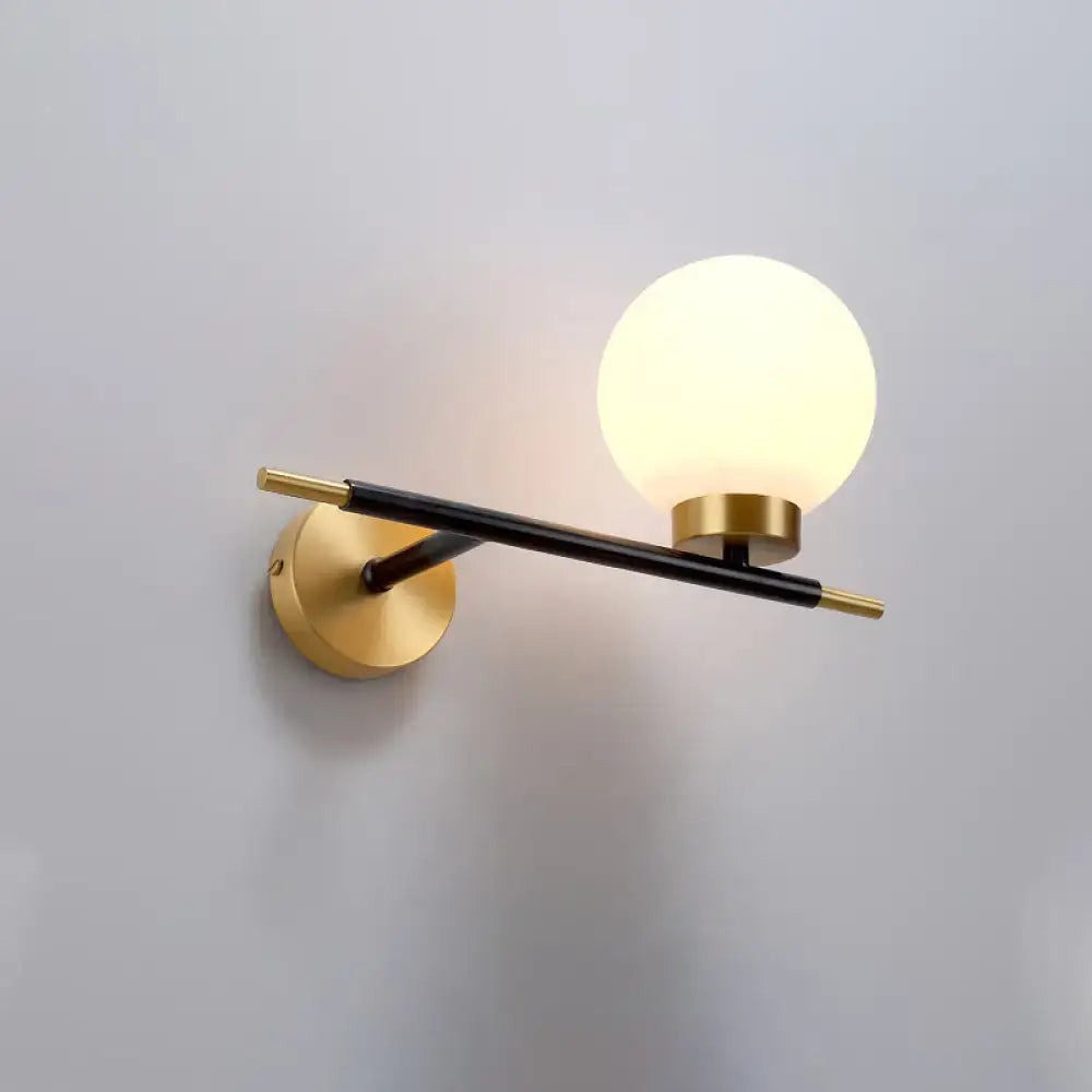 White Brass Sphere Sconce