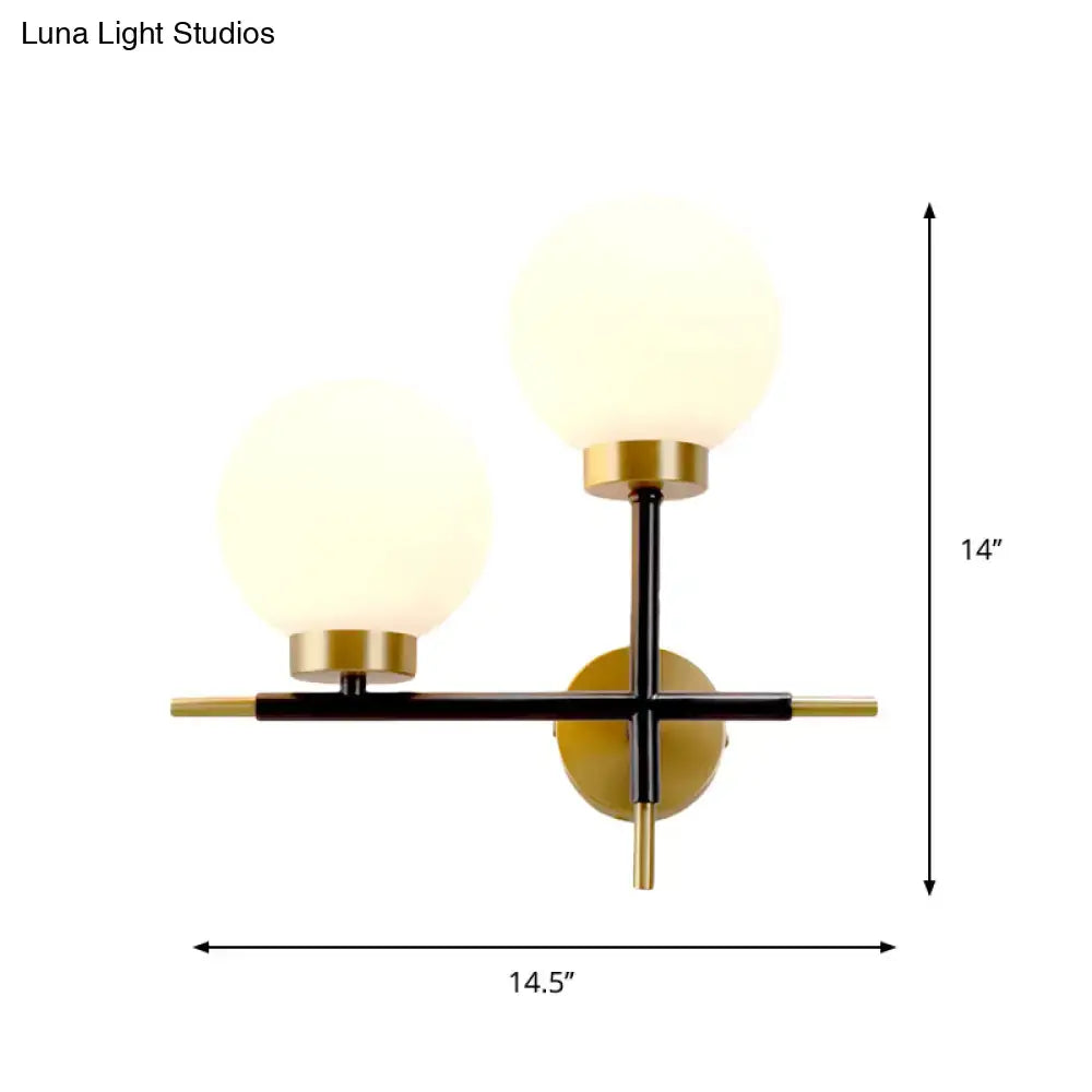 White Brass Sphere Sconce