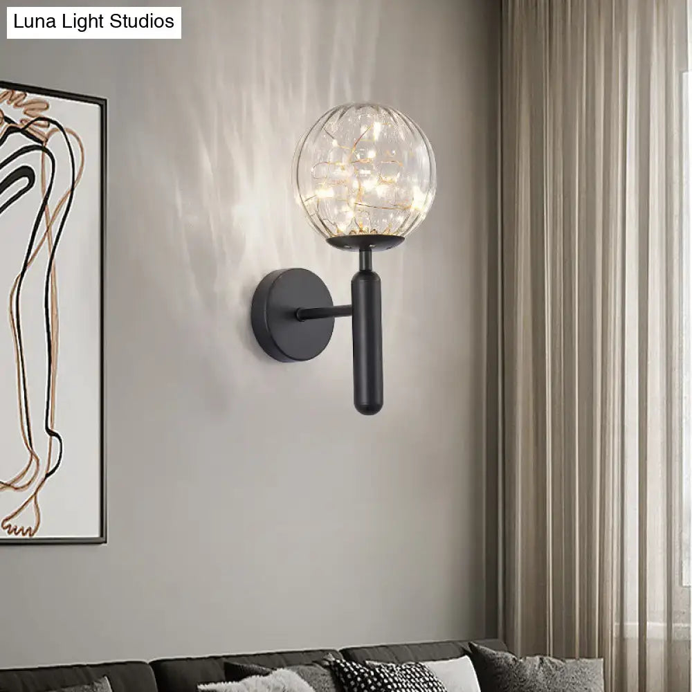 Black Glass Wall Sconce