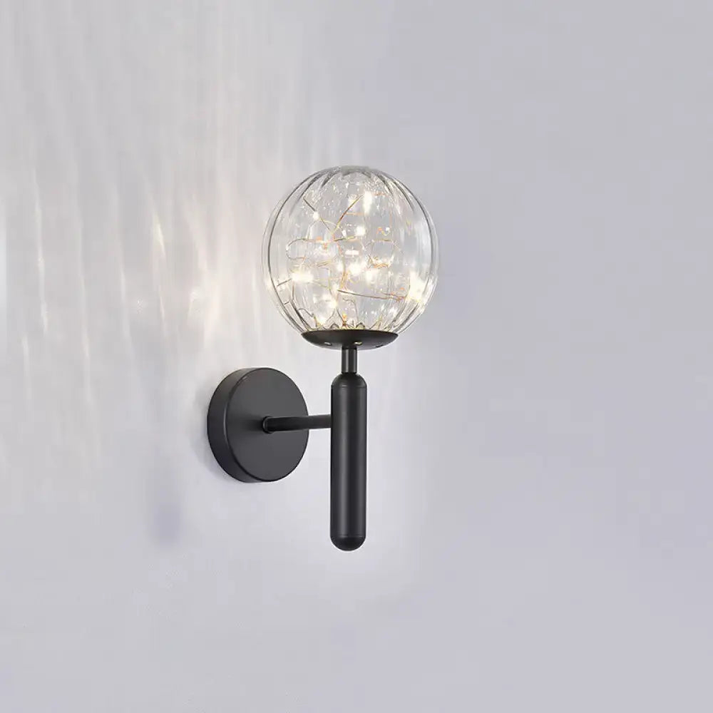 Black Glass Wall Sconce