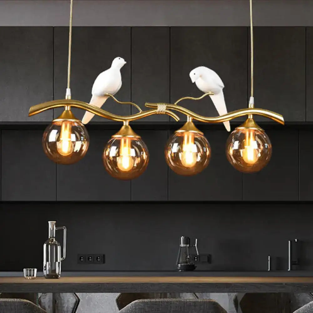 Black Gold Bird Pendant Light