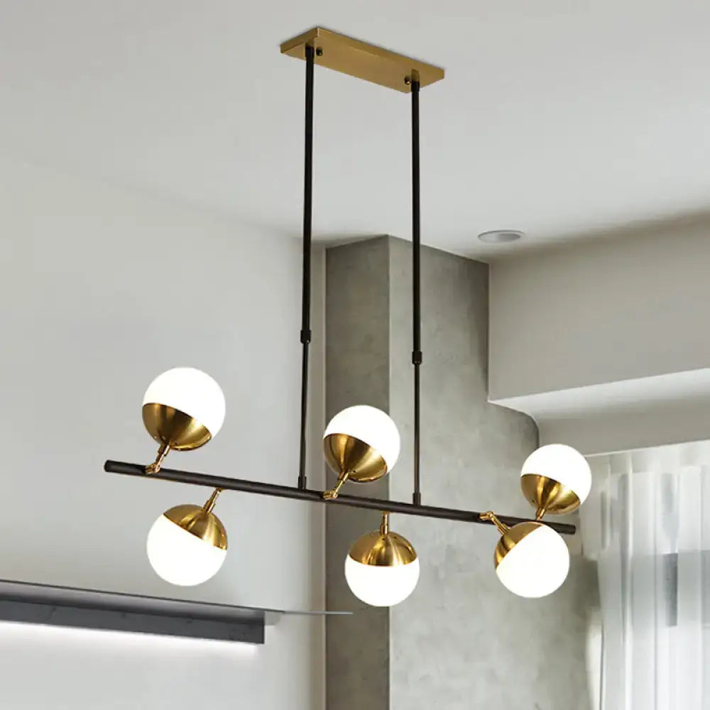 Black Gold Opal Glass Pendant Light