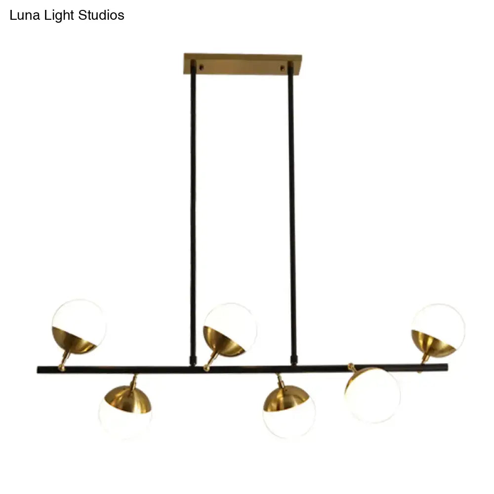 Black Gold Opal Glass Pendant Light