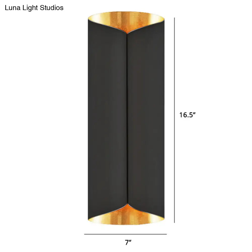 Black Roll Metal Wall Lamp