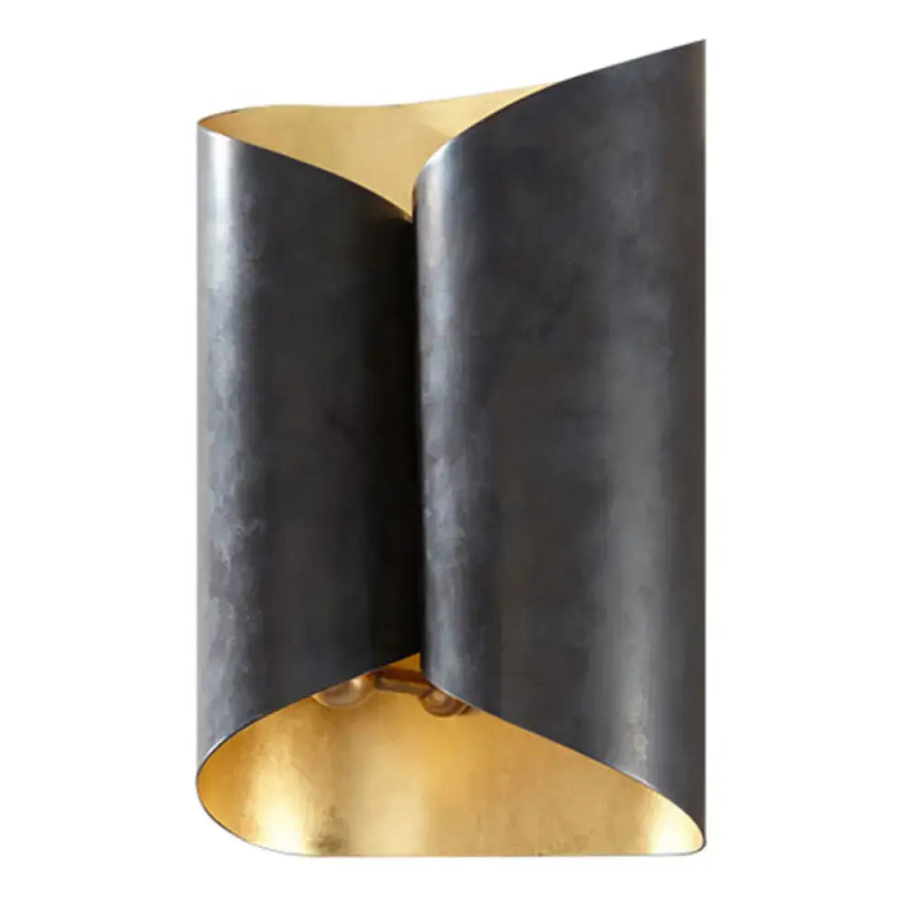 Black Roll Metal Wall Lamp