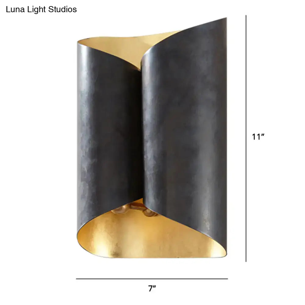 Black Roll Metal Wall Lamp
