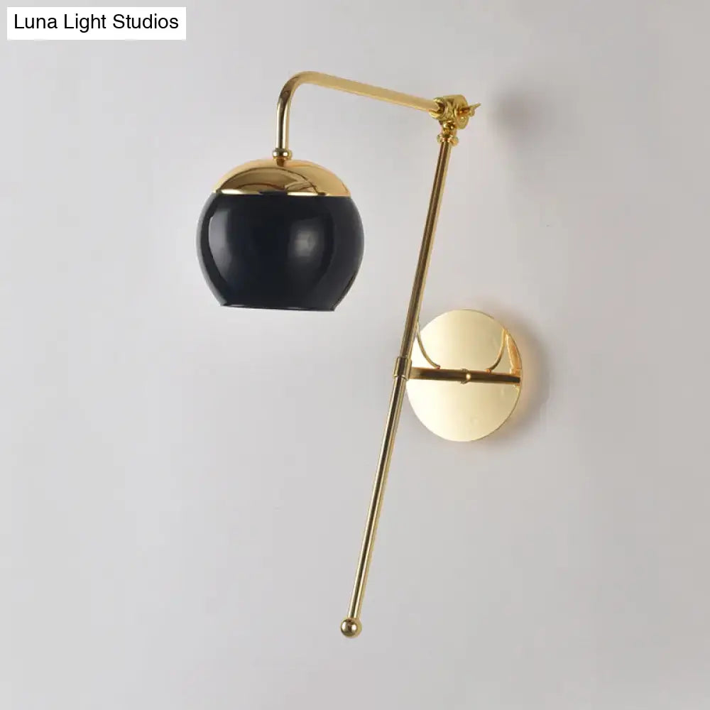 Black Glass Swing Arm Sconce