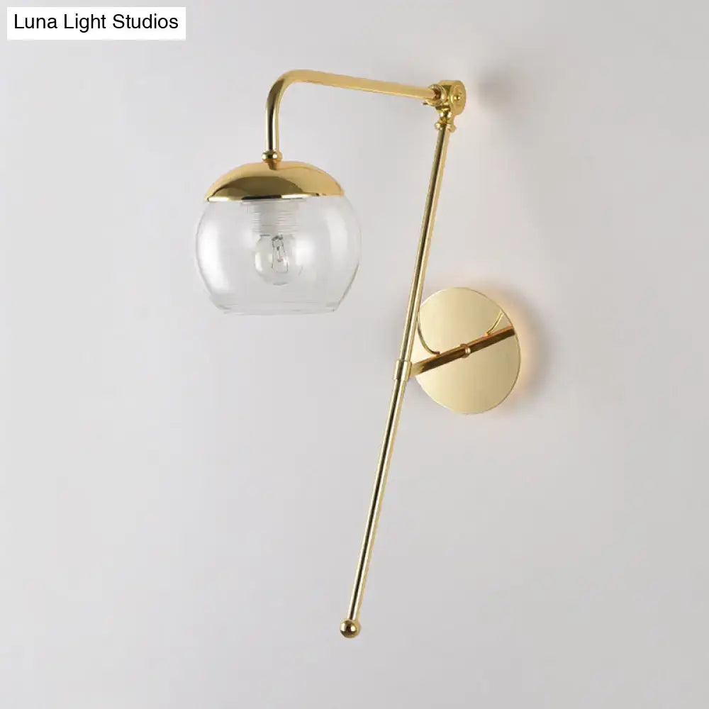 Black Glass Swing Arm Sconce