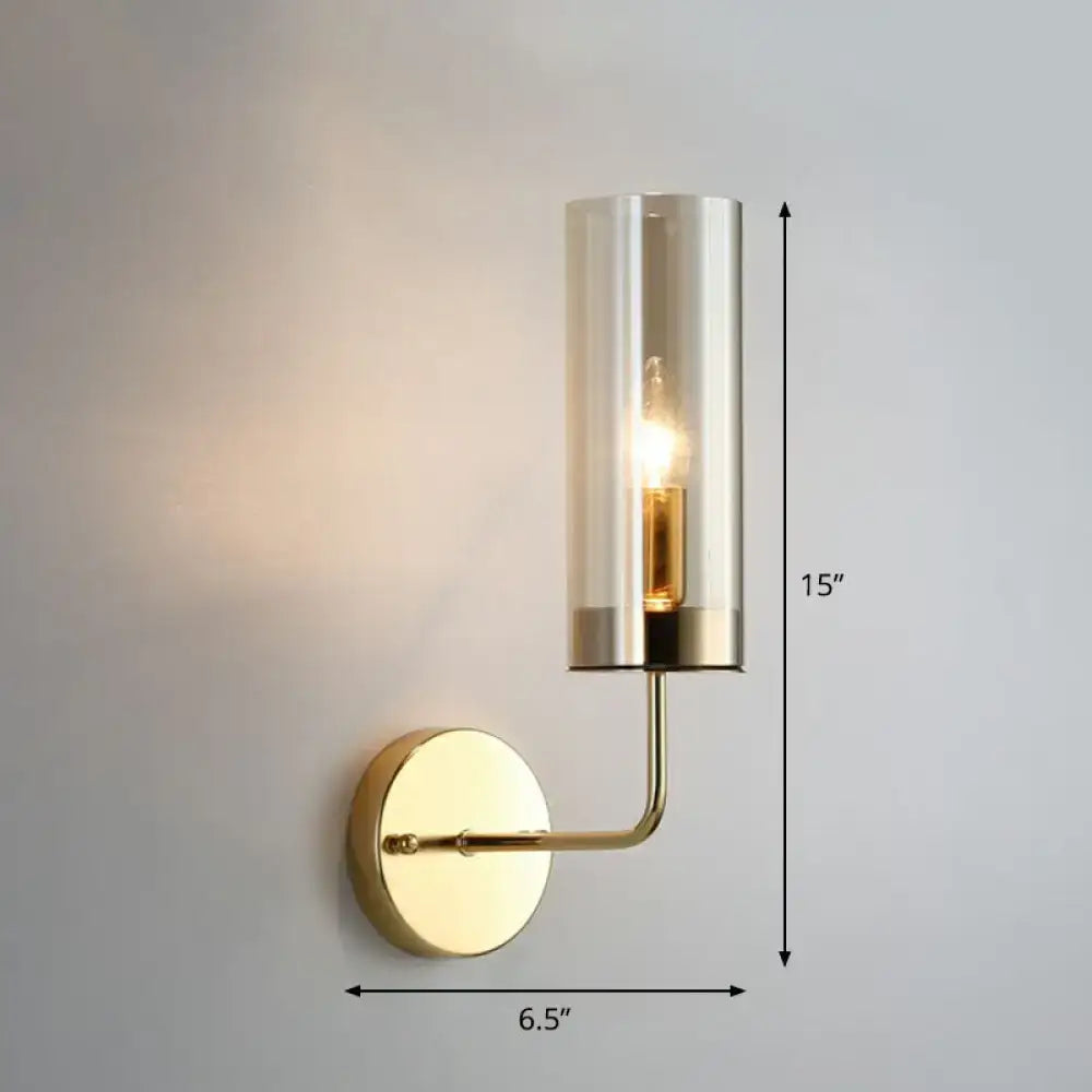 Brass Smoked Glass Sconce