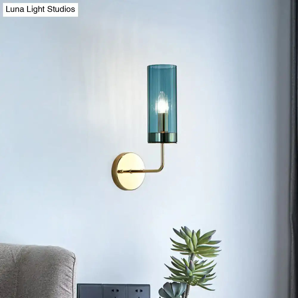 Brass Smoked Glass Sconce