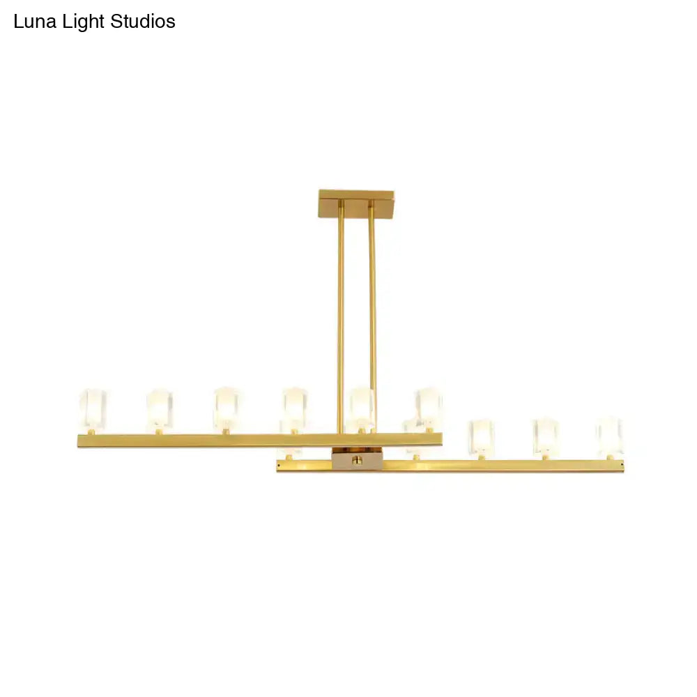 Brass Linear Crystal Pendant