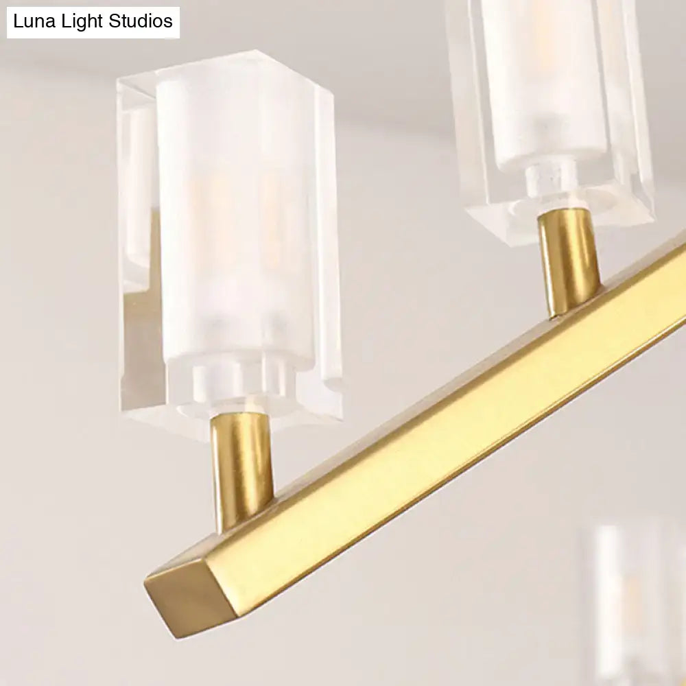 Brass Linear Crystal Pendant
