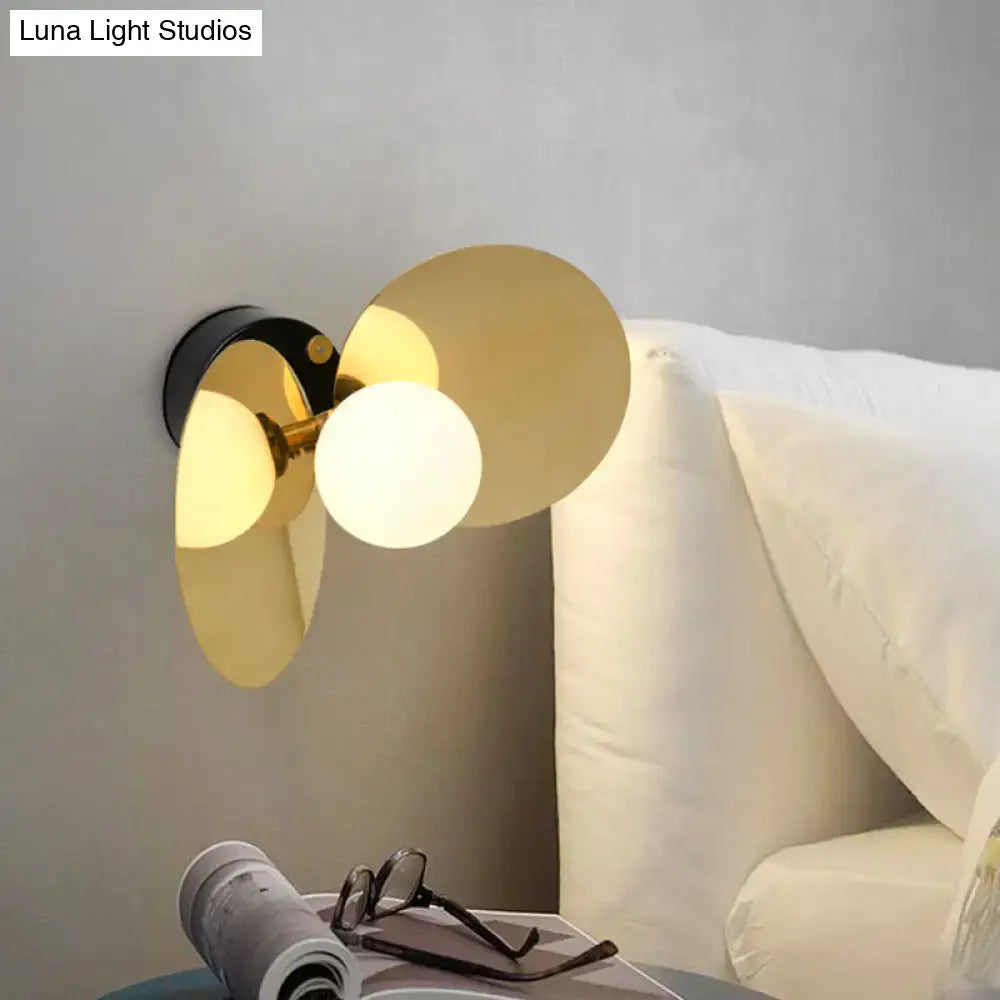 Brass Milk Glass Sconce