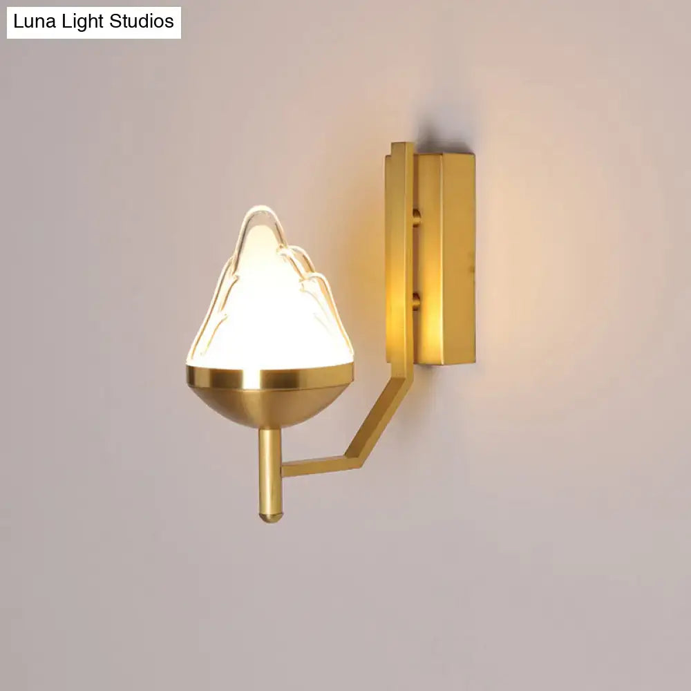 Brass Geometric Glass Sconce
