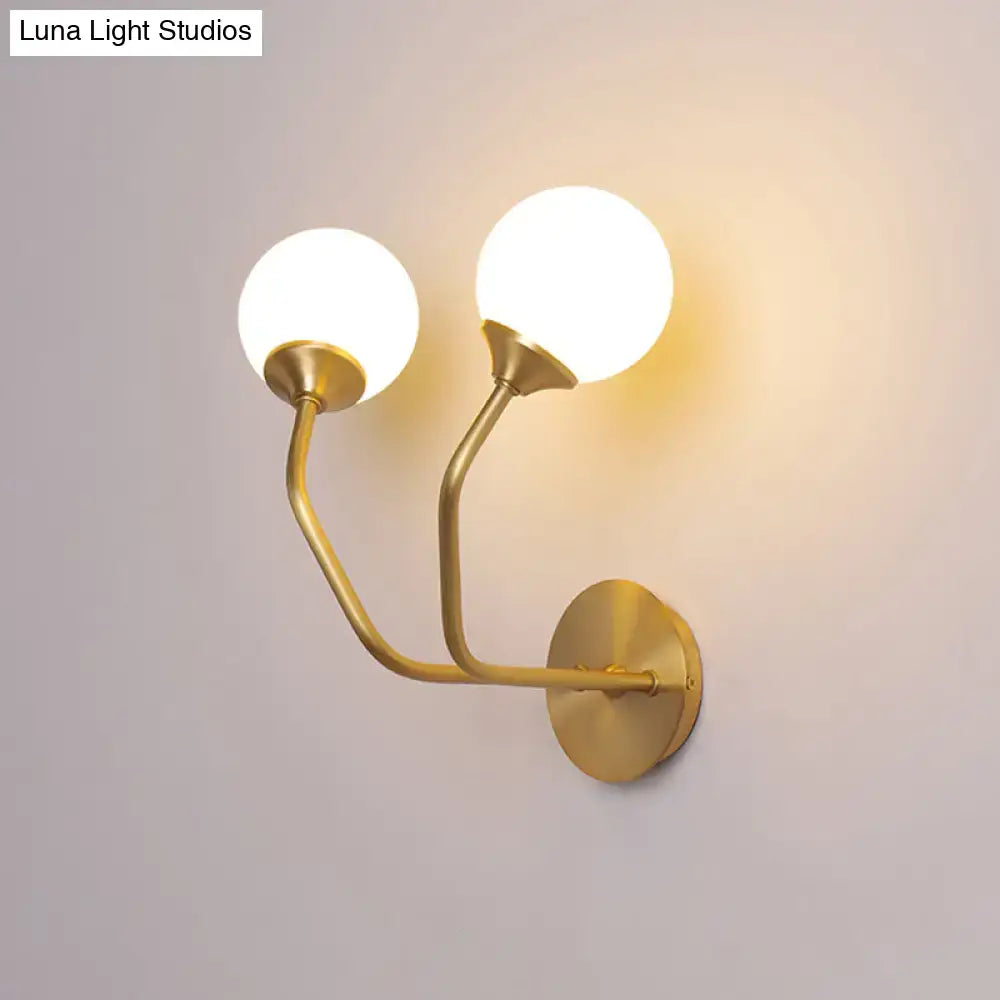 Brass Geometric Glass Sconce