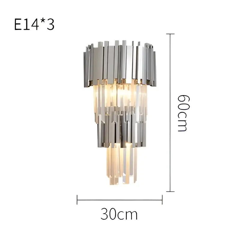 Gold Crystal LED Sconce Art Deco Style