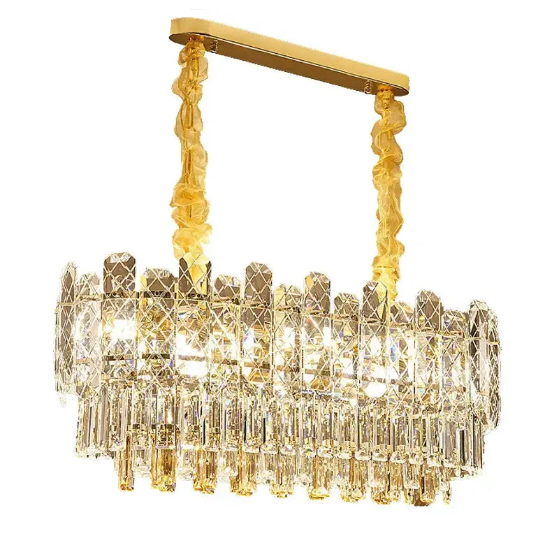Gold Crystal Chandelier Light Up To 150cm