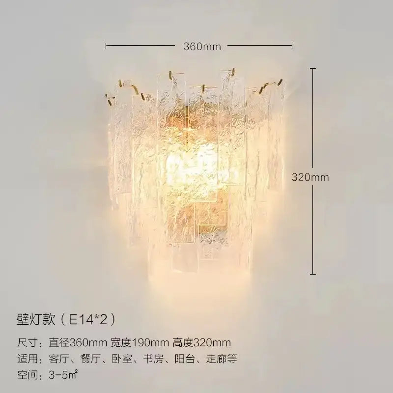 Frosted Glass Crystal Chandelier