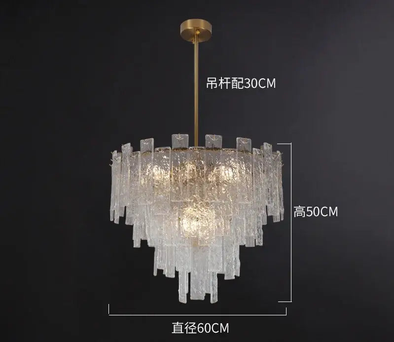 Frosted Glass Crystal Chandelier