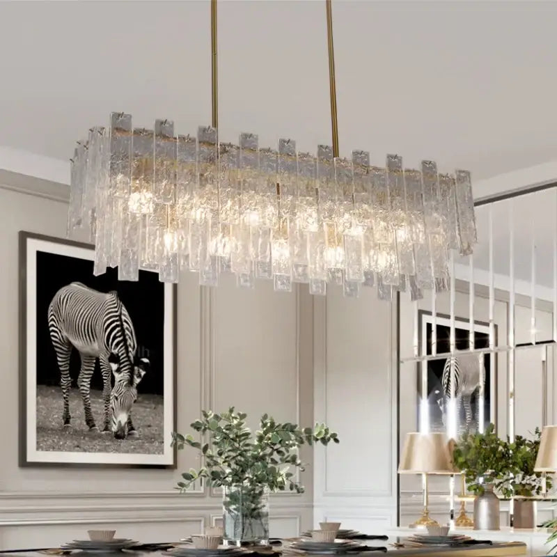 Frosted Glass Crystal Chandelier