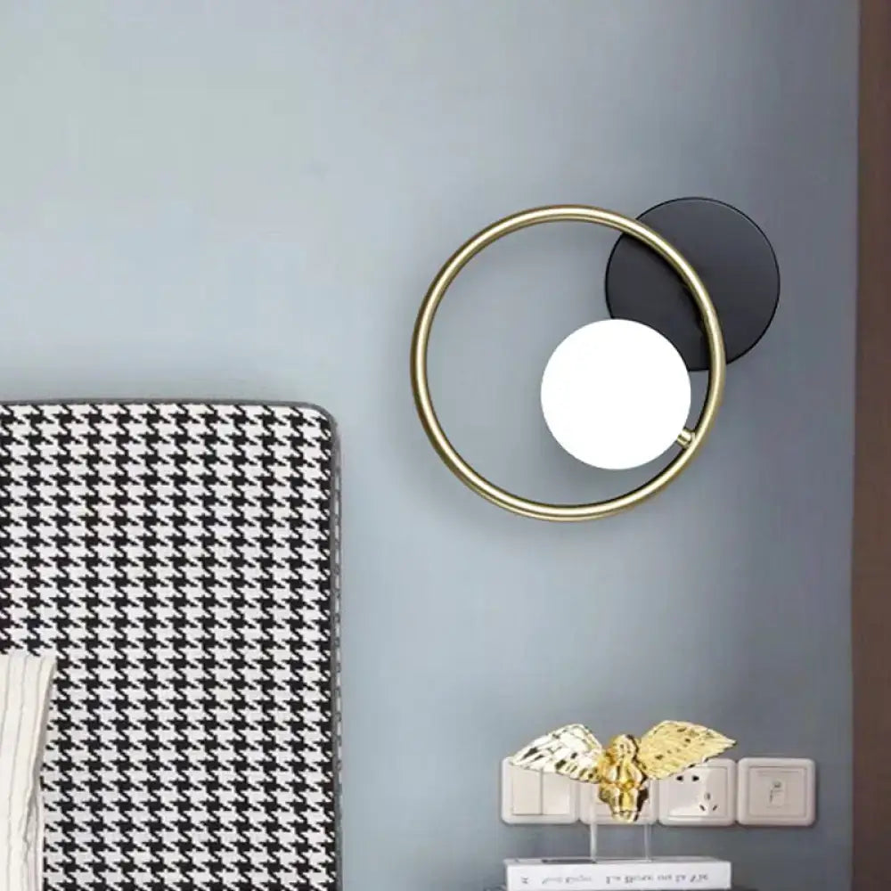 Gold Black Ring Industrial Sconce