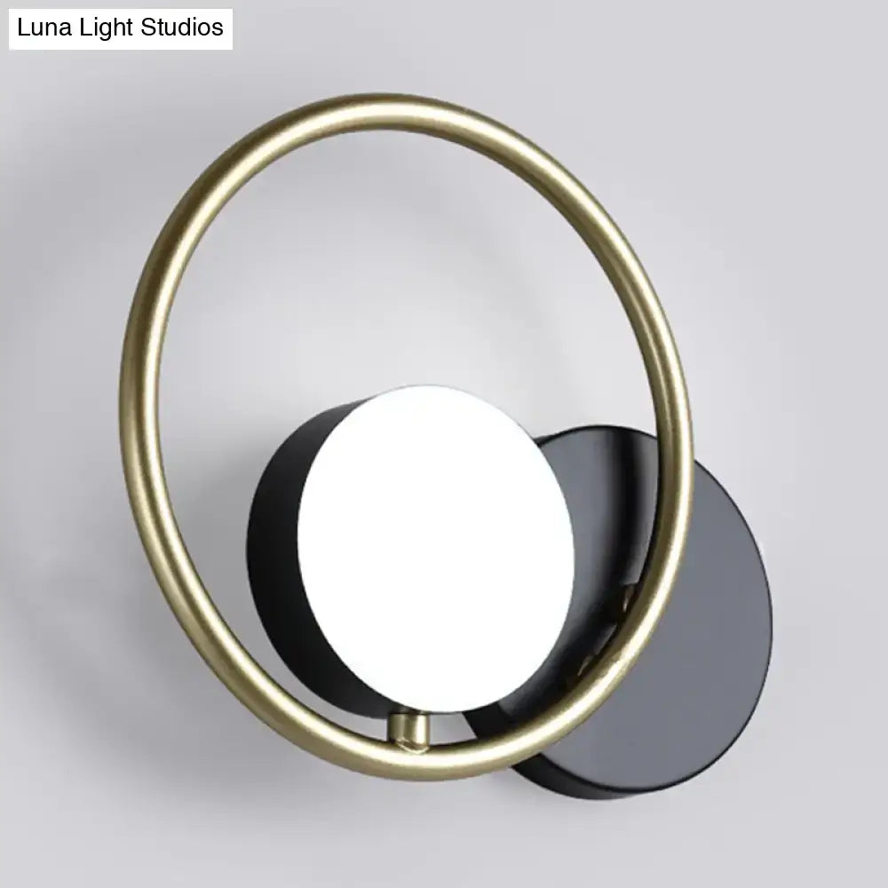 Gold Black Ring Industrial Sconce