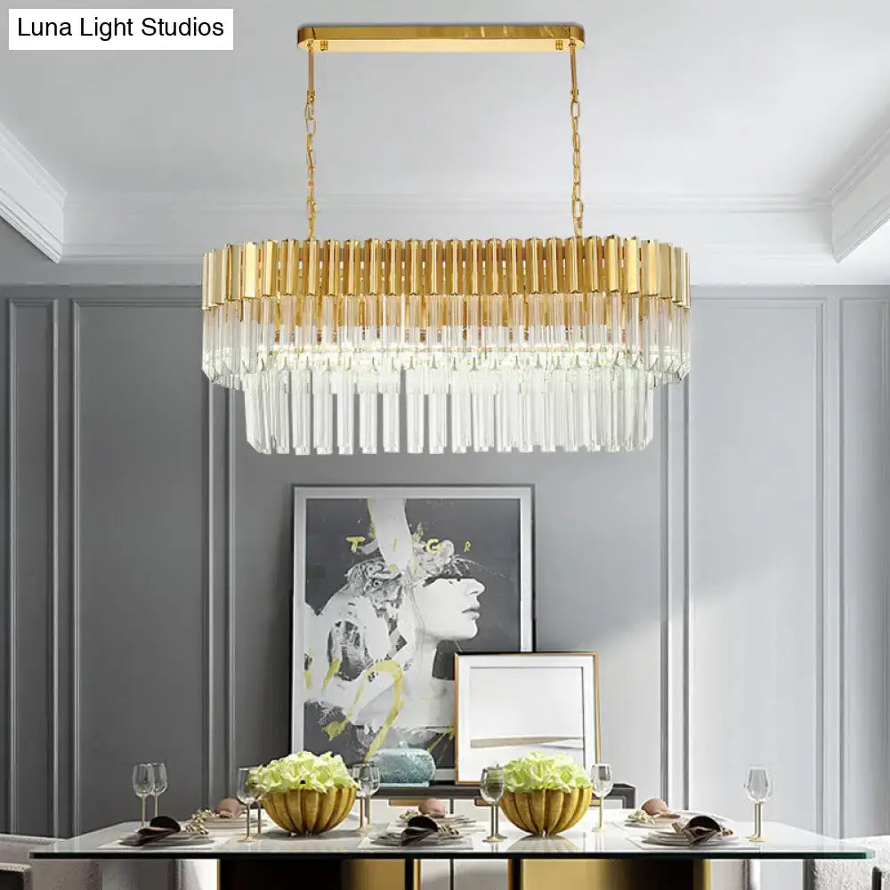 Gold Crystal Island Light Fixture