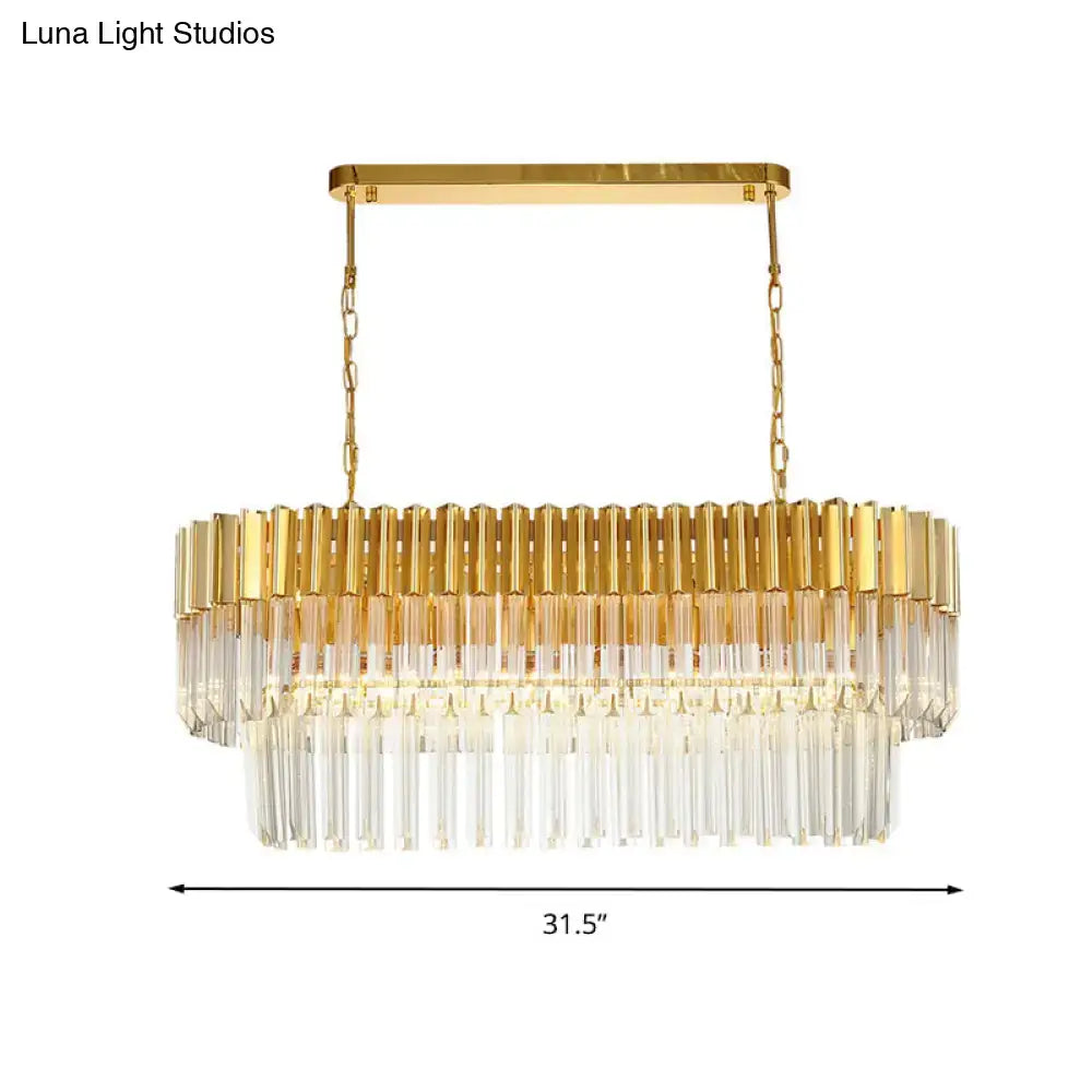 Gold Crystal Island Light Fixture