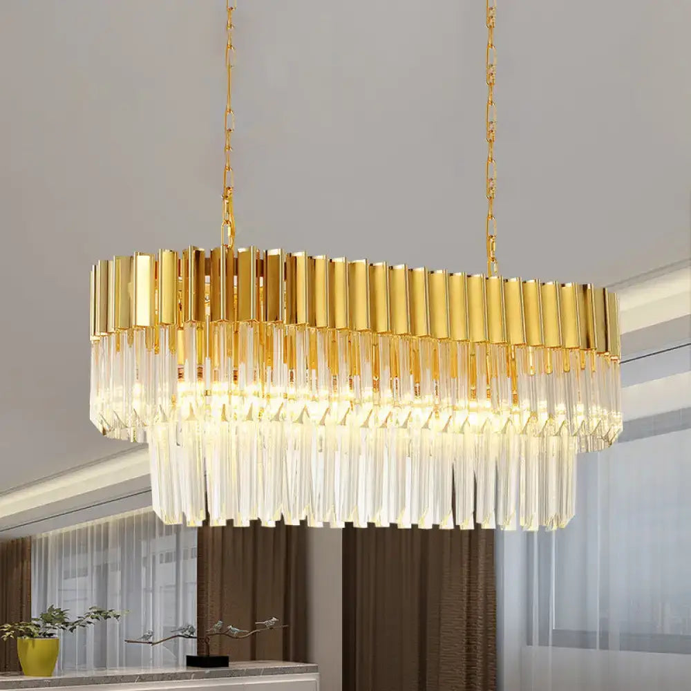 Gold Crystal Island Light Fixture
