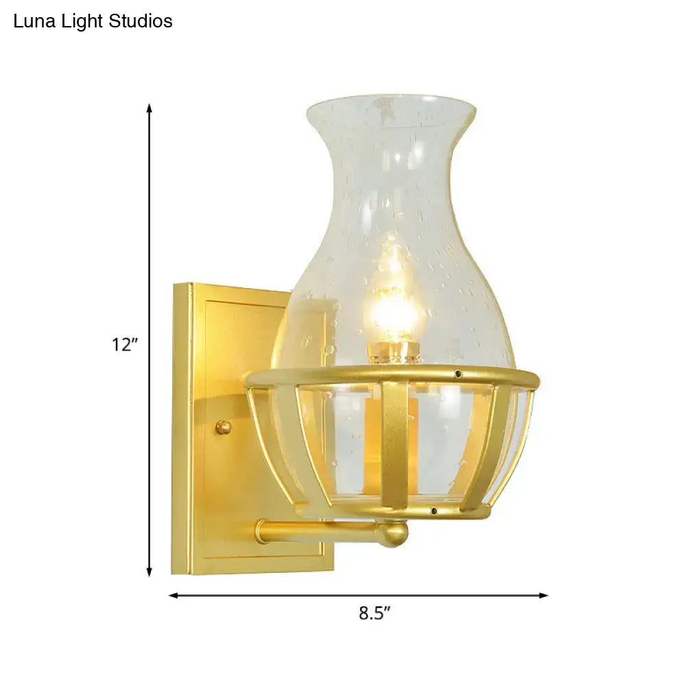 Gold Clear Glass Wall Lamp
