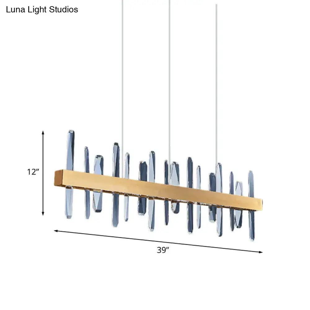 Gold Crystal Rod Linear Light 39-Inch