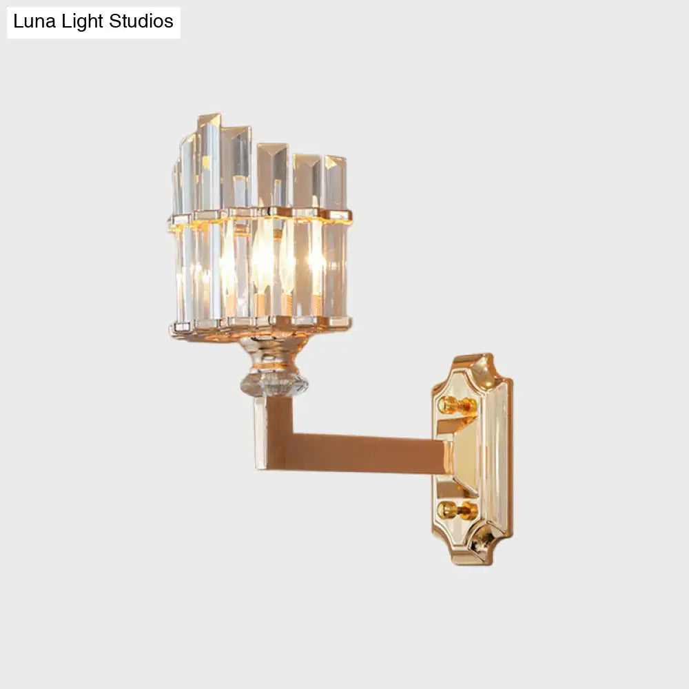 Gold Crystal Rod Wall Sconce