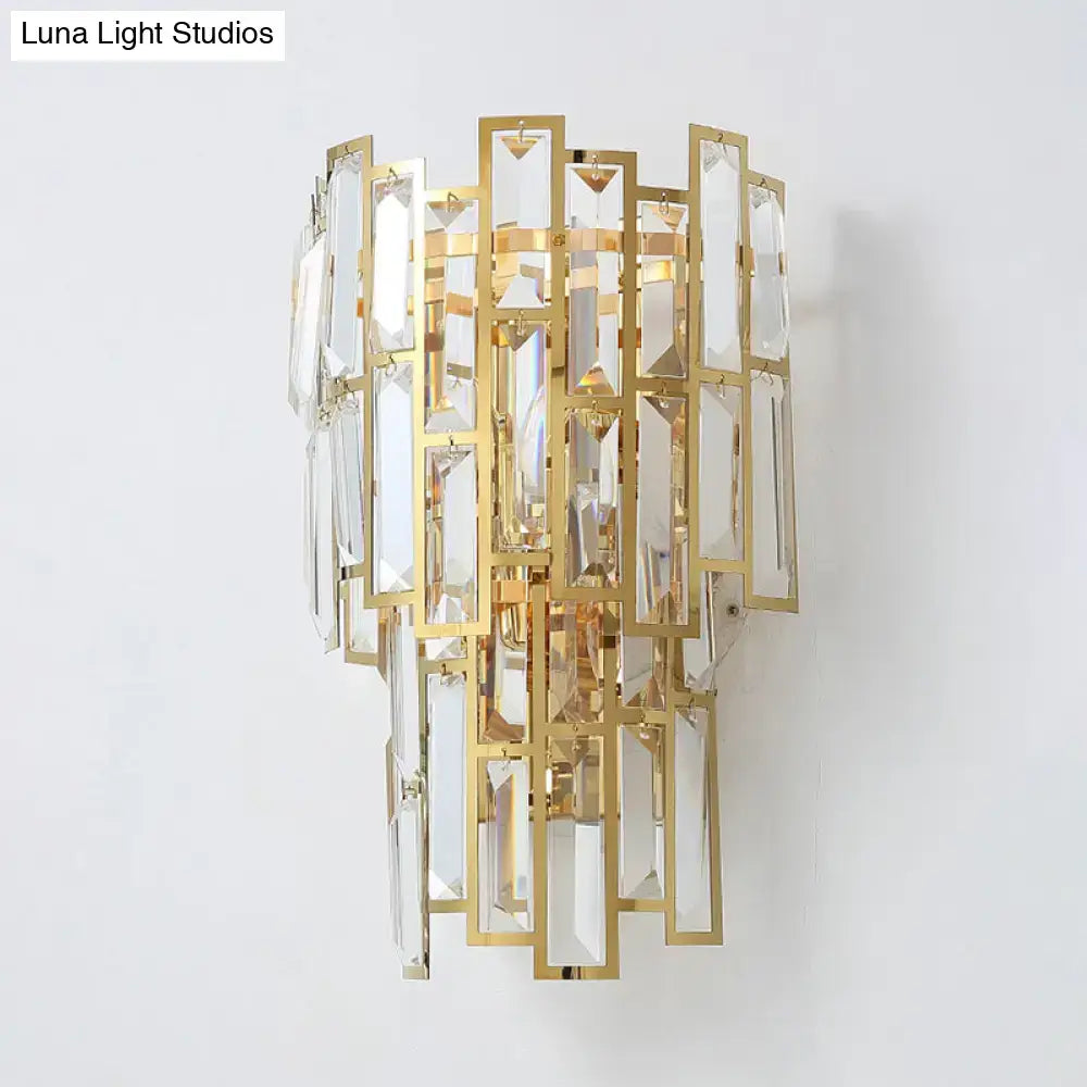 Gold Crystal Curved Sconce